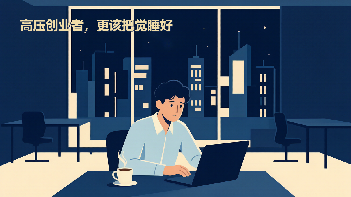 封面：一个人坐在空荡的办公室，桌上一杯咖啡、一台电脑，窗外是城市夜景，神情疲惫但清醒